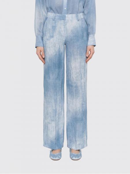Linen Blend Straight Trousers Ermanno Firenze