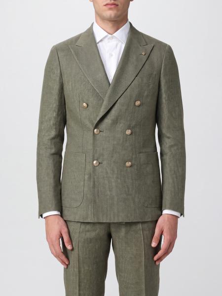 Double-Breasted Linen and Cotton Blazer Tagliatore