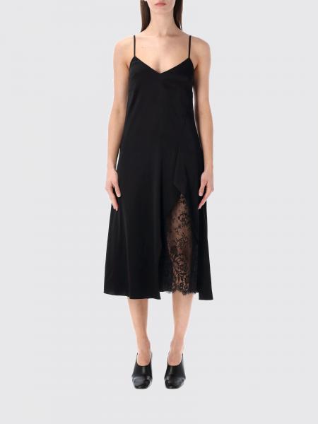 Viscose Blend Slip Dress with Lace Insert Acne Studios