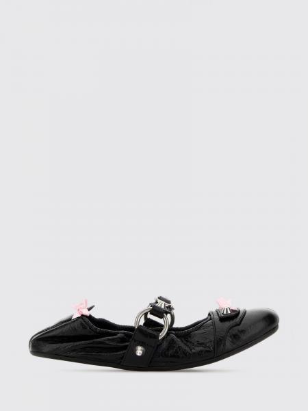 City Arena Leather Ballet Flats With Bows Balenciaga