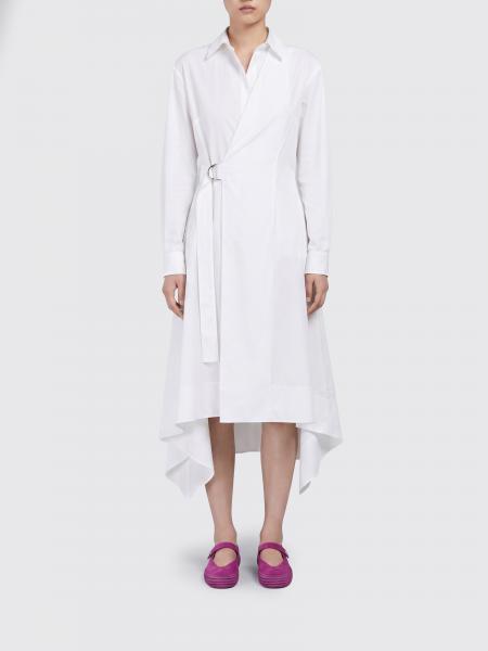 Stretch Cotton Wrap Dress Loewe