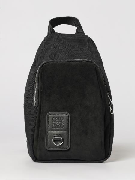 Cotton Canvas and Suede Sling Backpack Loewe