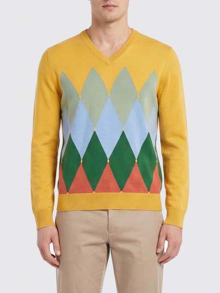 Diamond Pattern Cotton and Cashmere Pullover Ballantyne