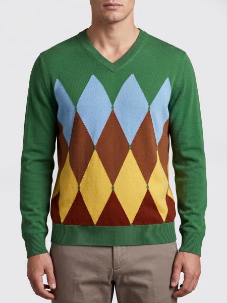 Diamond Pattern Cotton and Cashmere Pullover Ballantyne