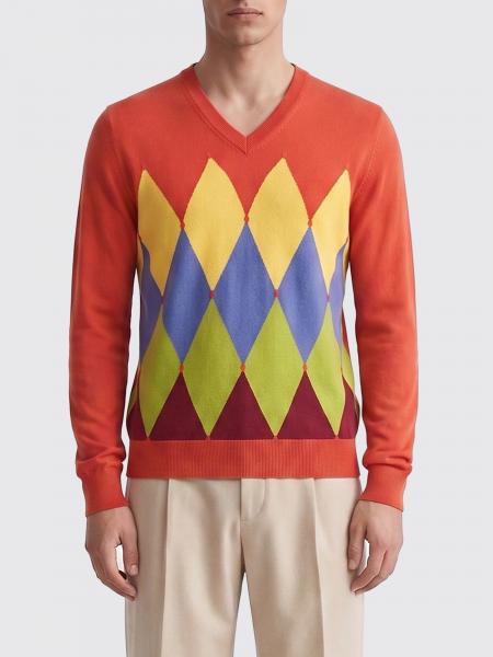 Diamond Pattern Cotton and Cashmere Pullover Ballantyne