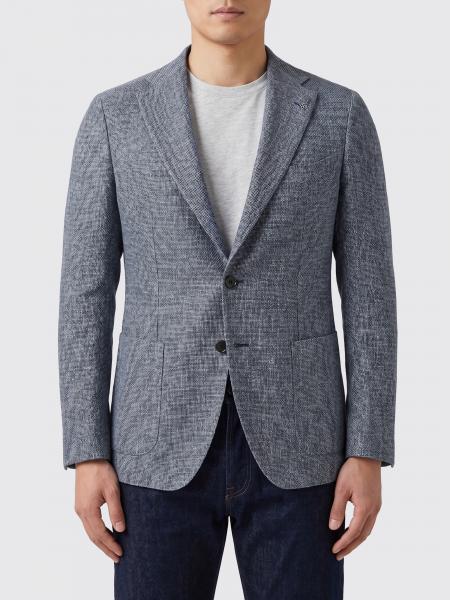 Tagliatore Single-Breasted Linen and Cotton Blend Blazer