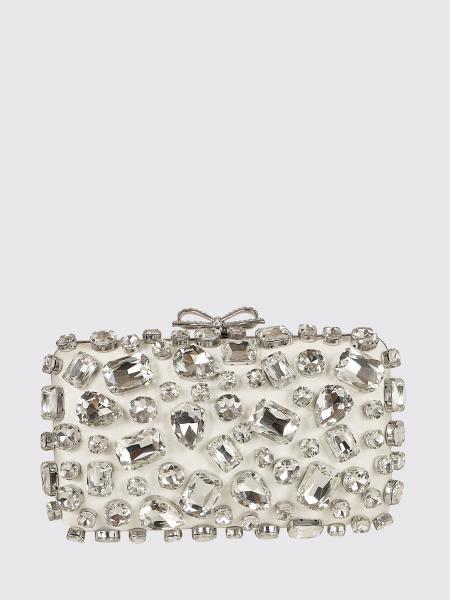 Satin Clutch with Set Crystals Self-Portrait
