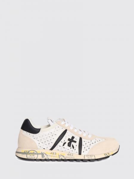 Lucy Suede And Perforated Fabric Sneakers Premiata