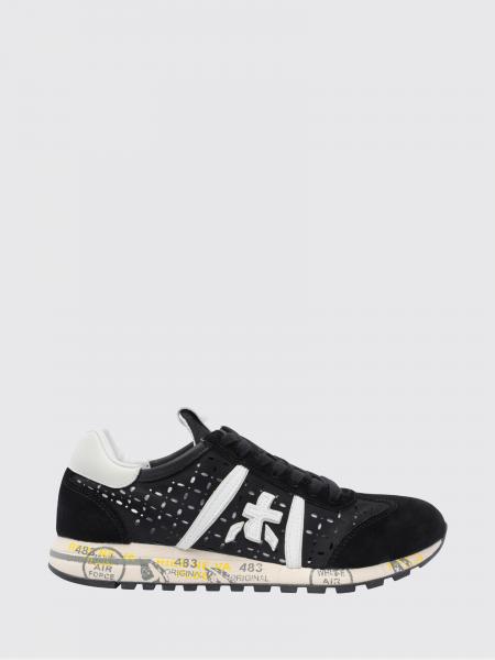 Lucy Suede And Perforated Fabric Sneakers Premiata