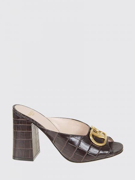 Mules VLogo Signature Valentino Garavani de piel con estampado de cocodrilo