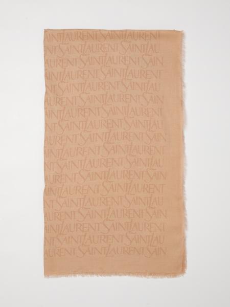 Modal and Cashmere Scarf with Jacquard Logo Saint Laurent
