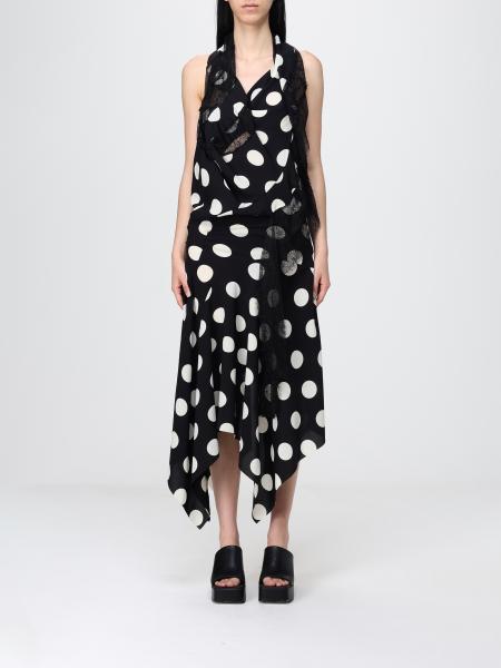 Junya Watanabe Polka Dot Crêpe Asymmetric Dress