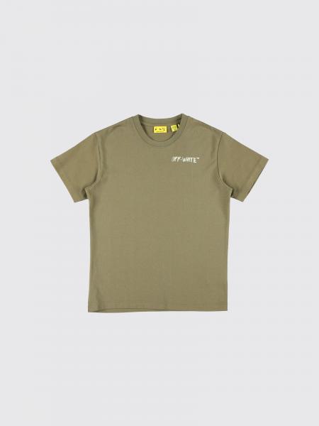 T-shirt in cotone con logo Arrow Off-white Kids