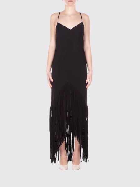 Vestido lencero de punto Pinko con flecos