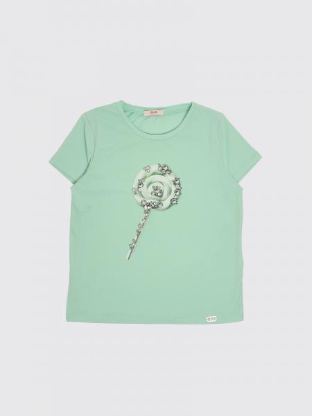 Liu Jo Printed Cotton T-Shirt with Rhinestones
