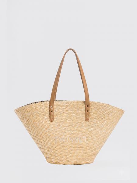 Raffia Bag with Embroidered Logo Twinset U&B