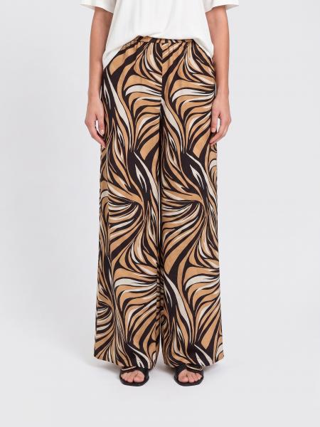 Printed Viscose Blend Wide Trousers Twinset U&B