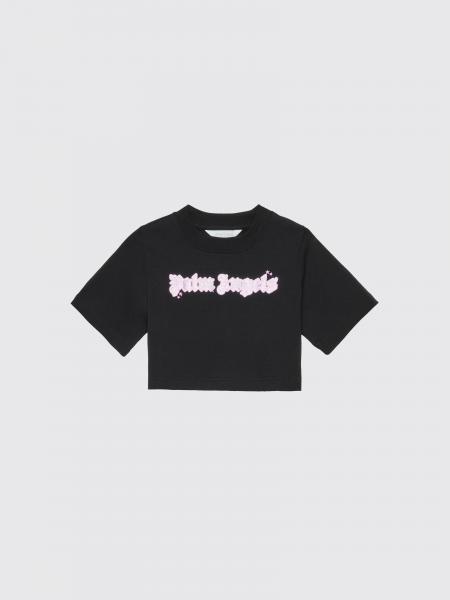 T-shirt crop en coton avec logo Palm Angels