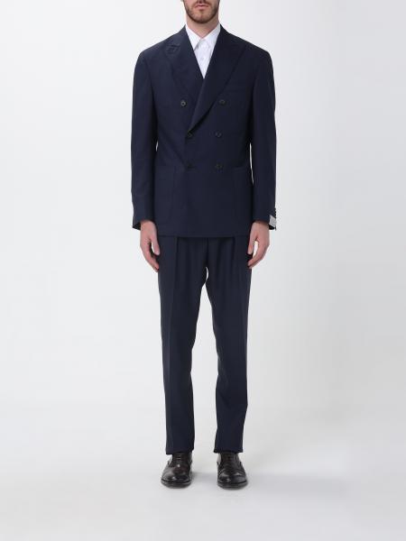 Double-Breasted Virgin Wool Suit Corneliani