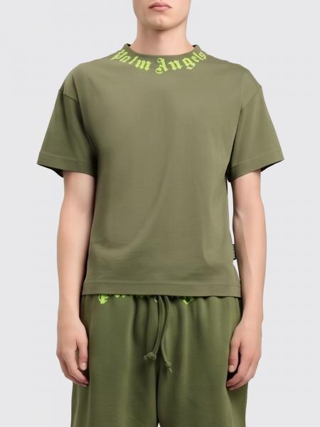 Cotton T-shirt with Logo Palm Angels