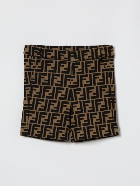 Fendi Cotton Blend Shorts with Monogram Print