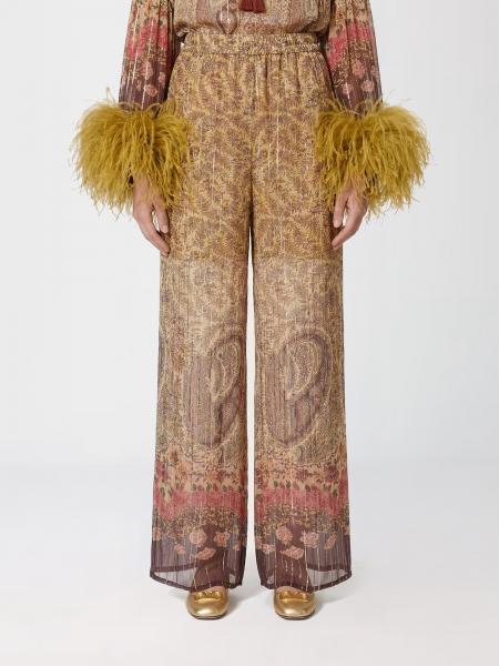 Printed Silk and Lurex Palazzo Trousers Valentino