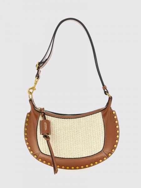 Isabel Marant Oskan Moon 가죽 라피아 백