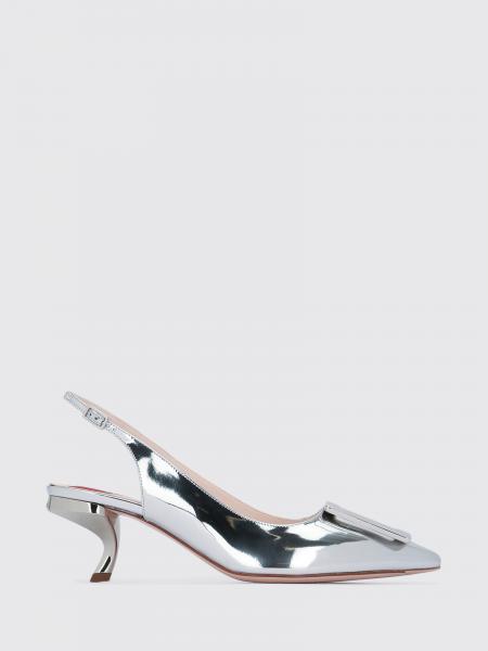 Roger Vivier Virgule Laminated Patent Leather Slingback