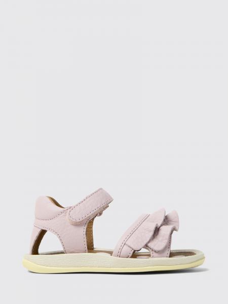 Twins Leather Sandals with Ruffles Camper