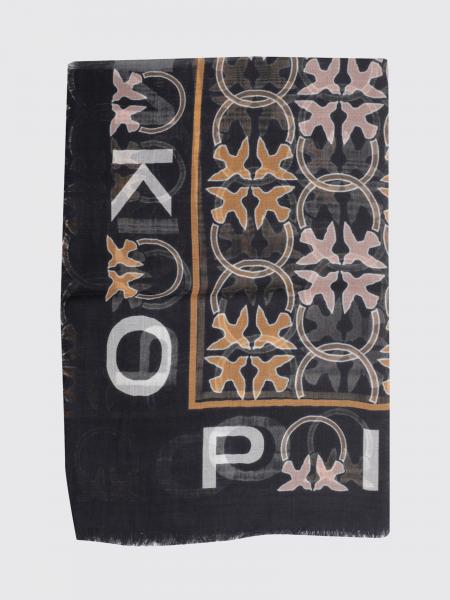 Modal Scarf with All-Over Monogram Love Birds Pinko