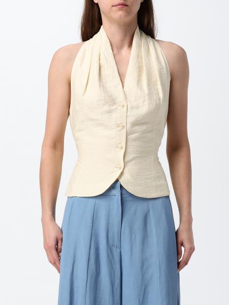 Single Breasted Cotton Blend Vest Tela