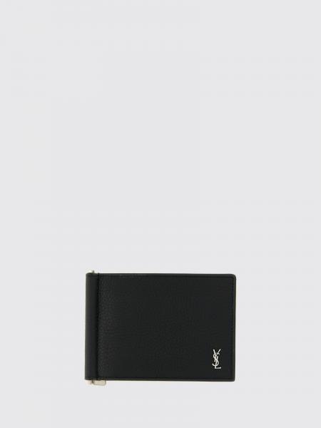 Saint Laurent Tiny Cassandre Grained Leather Wallet