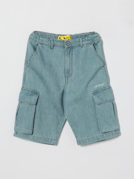 Cotton Cargo Shorts Off-White Kids