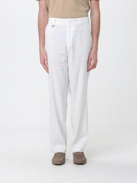 Linen Blend Straight Trousers Paolo Pecora
