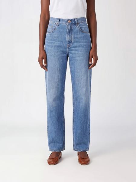 Vaqueros acampanados de denim con monile Brunello Cucinelli