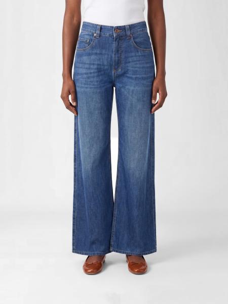 Vaqueros acampanados de denim con monile Brunello Cucinelli