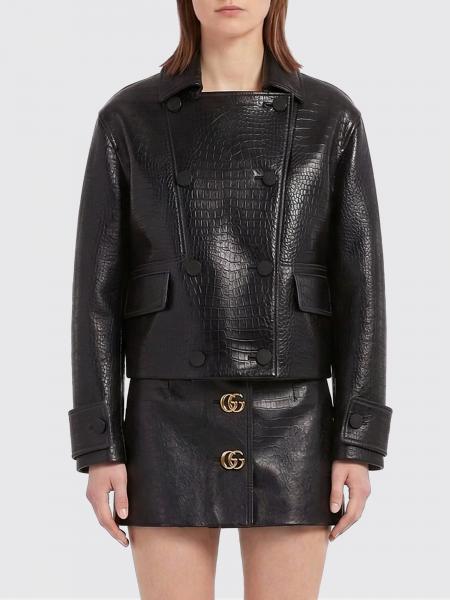 Gucci Croc Print Leather Jacket