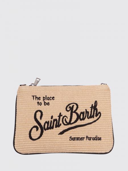 MC2 Saint Barth Parisienne 刺绣标志拉菲草手拿包