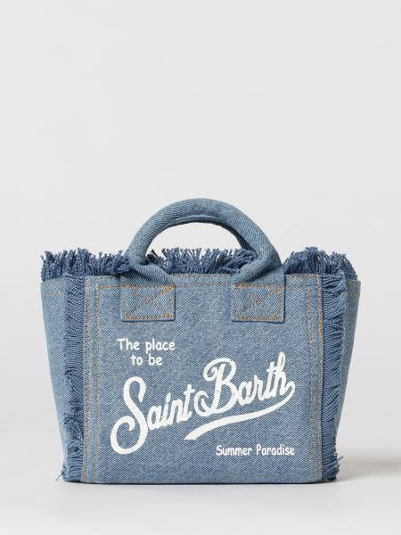 Vanity Baumwoll-Denim-Tasche mit bedrucktem Logo MC2 Saint Barth