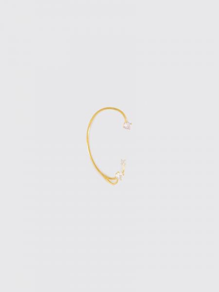 Three Point Silver Ear Cuff with Set Rhinestones Panconesi