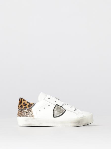 Leather and Animal Print Pony Hair Sneakers Philippe Model