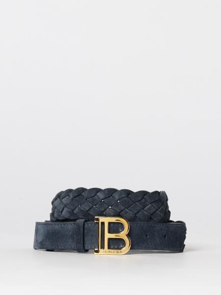 B Balmain 編み込みスエード ベルト