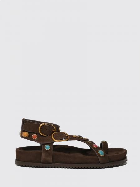 Suede Sandal with Cabochon Stones Twinset