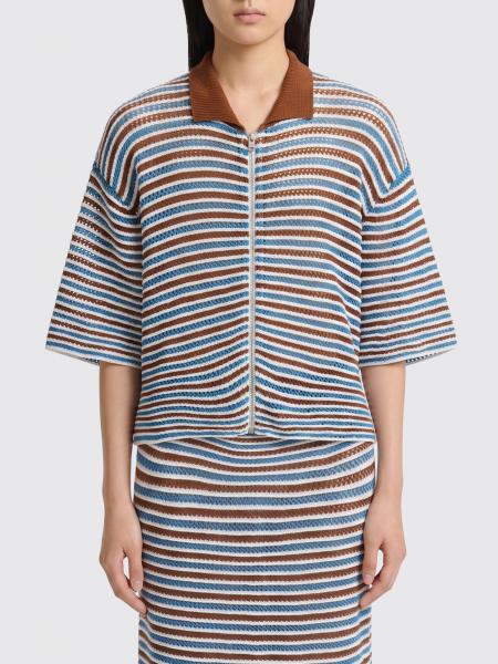 Marni Striped Crocheted Cotton Cardigan
