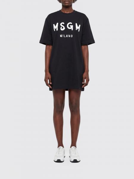 Logo Cotton T-Shirt Dress MSGM