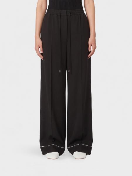 High-Waisted Viscose Jersey Palazzo Trousers Sportmax with Drawstring