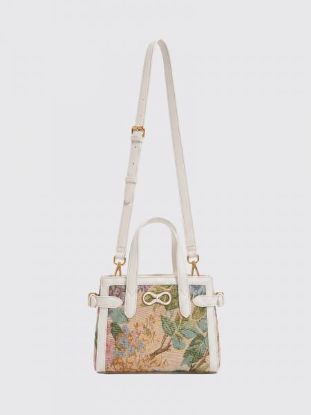Floral Print Canvas Handbag Twinset with Double Handle and Crossbody Strap