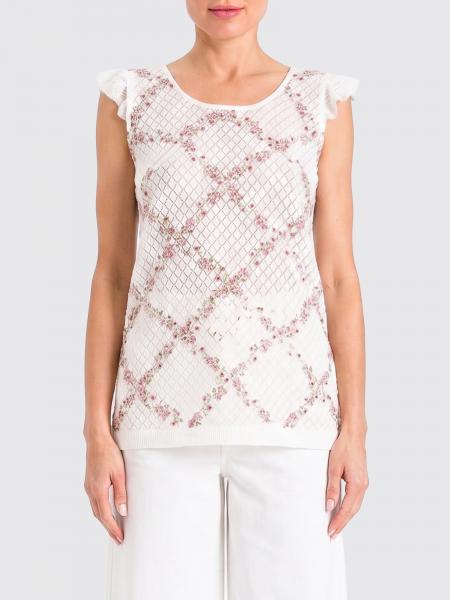 Twinset Floral Print Slim Fit Cotton Knit Sleeveless Top