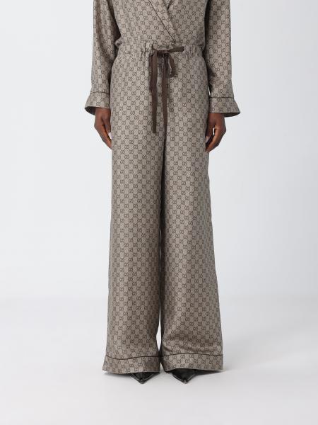 GG Pattern Silk Palazzo Pants Gucci