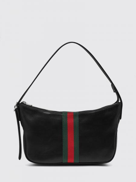 Gucci Lunetta Web Leather Shoulder Bag